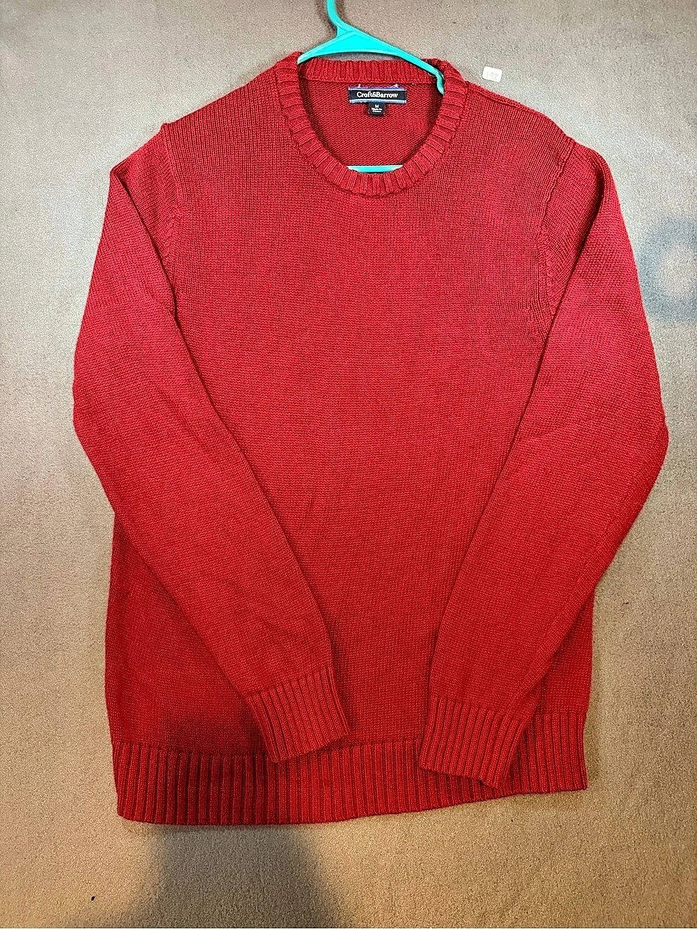Croft&Barrow Men's Red Crewneck Pullover Sweater Size